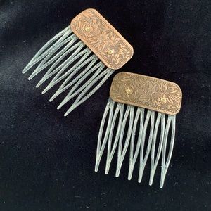 Tooled Copper Hair Combs